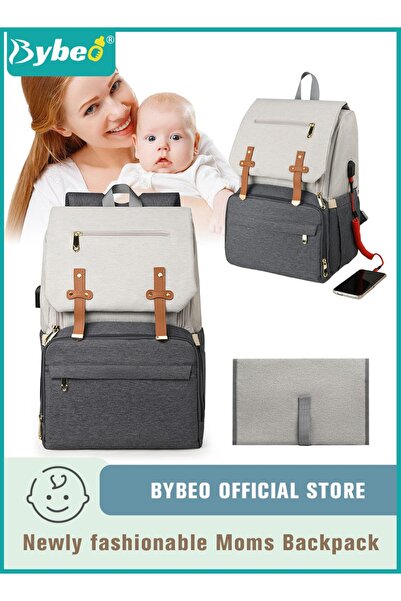 BYBEO حقيبة ظهر لحفاضات الأطفال، حقائب ظهر متعددة الوظائف لتغيير الحفاضات، حق...