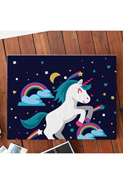 Pictorul Fericit Lovely unicorn - Pictură pe numere