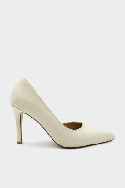 LAMİNTA Shia Beige Suede Women's Heeled Shoes