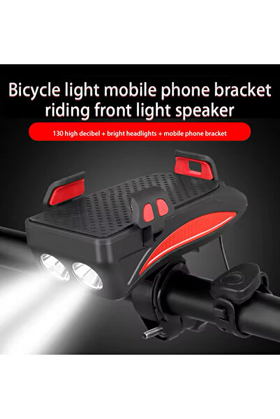 BLUE CORAL 5-in-1 4000mAh LED Bicycle Light with Horn and Device Holder