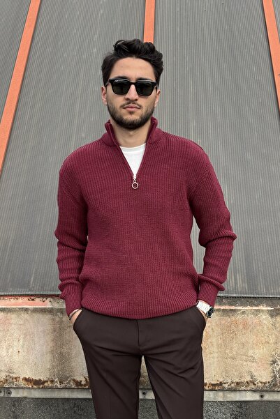 inpool Чоловічий, напівзастібка, стоячий комір, зимовий, трикотажний, Old Money Culture, светр PLTK06