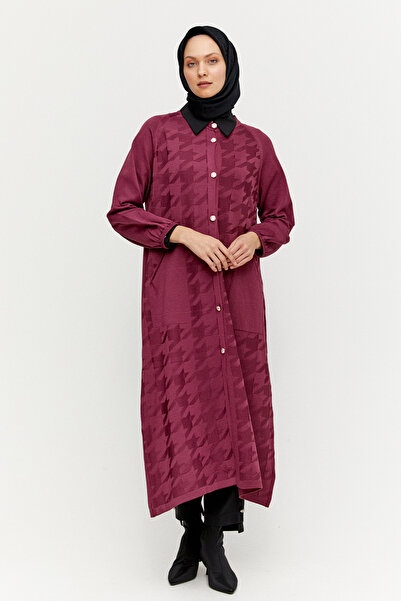 Setrms Kazayağı Desenli Uzun Triko Hırka