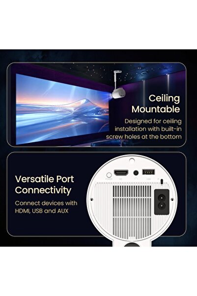 Generic Beem 520 Smart LED Projector, 720p Native, 2200 Lumens, Bluetooth & Wi-Fi