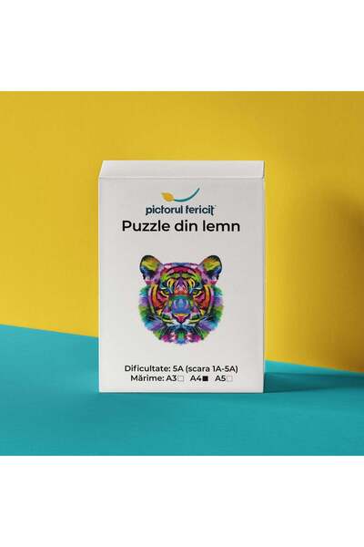 Pictorul Fericit Înțeleptul Tigru - Puzzle din lemn