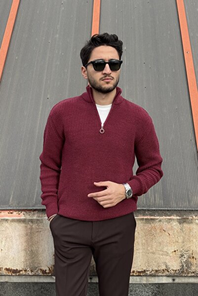 inpool Чоловічий, напівзастібка, стоячий комір, зимовий, трикотажний, Old Money Culture, светр PLTK06