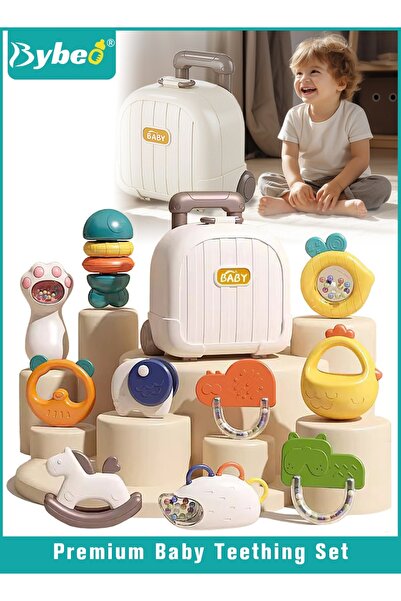 BYBEO 11 PCS Baby Rattle Toy, Infant Teething Toys, Baby Teethers Set With Storage Box, Babies Toys Gifts
