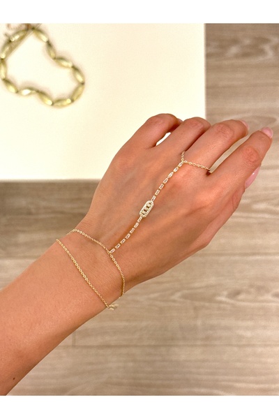 YOUES JEWELRY 14K RENK ÇELİK ŞAHMERAN GOLD KADIN ŞAHMERAN