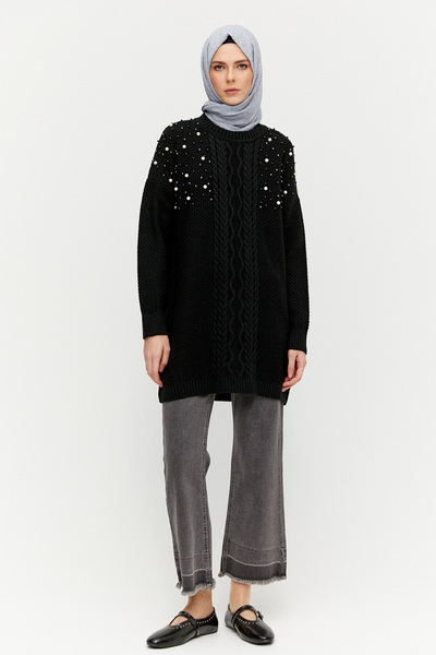 Setrms Taş Detaylı Triko Tunik