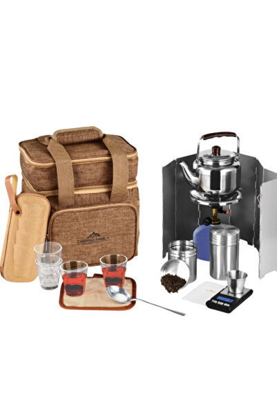 CAMPING FAMILY طقم شاي للسفر 43003 - حقيبة سفر عالية الجودة، متعددة الألوان، ...