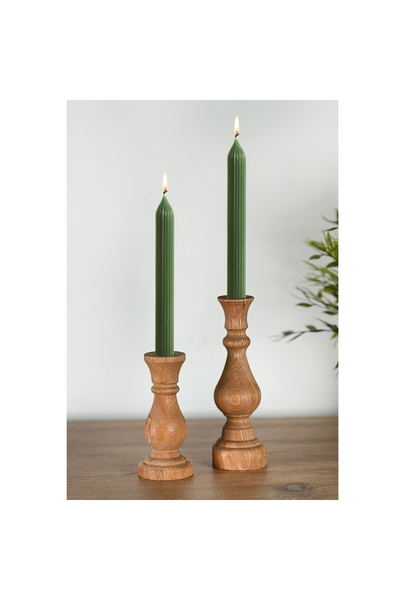 shop 2 ADET AHŞAP ŞAMDAN MUMLUK 14 CM