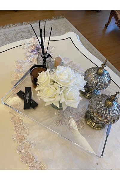 Ertürk maison Gümüş Pirinç Detay 6 Kişilik PLEKSİ Tepsi