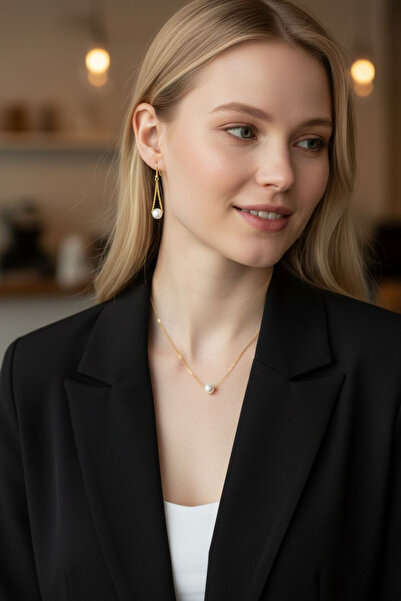 maia Altın Renk 2’li İnci Takı Seti