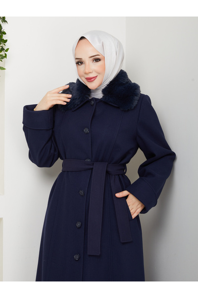 Moda İncir Plus Size Buttoned Cardigan Coat