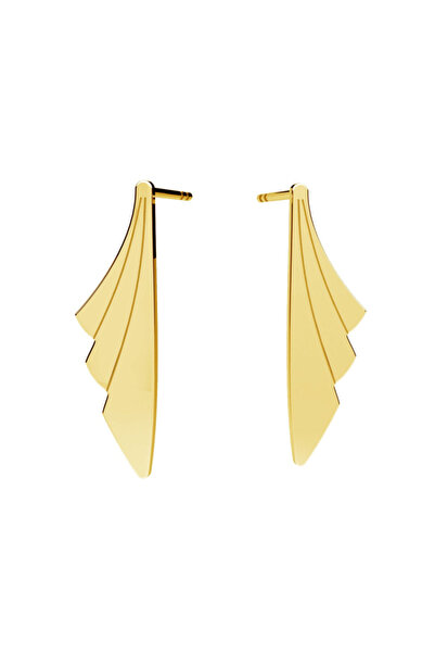 HANNY Cercei evantai din argint 925 placat cu aur 24K, design modern si elegant