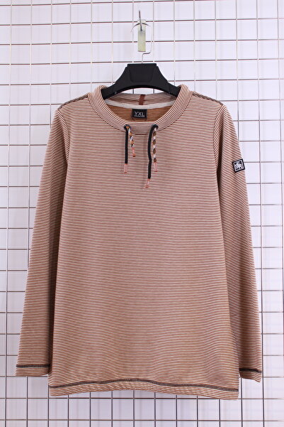 YXL COLLECTION Women's Plus Size Collar Lace-Up Long Sleeve Skirt Elastic Striped Transitional Sweatshirt