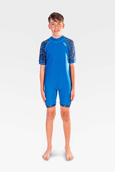Coega Sunwear Boys Youth One Piece Swimsuit - Navy Geometric
