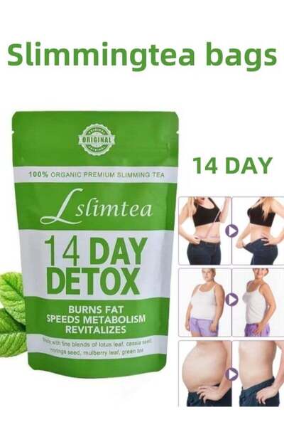 Detox شاي التخسيس العشبي العضوي الفاخر من Lslimtea