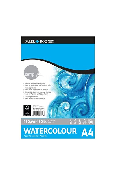 Daler Rowney Watercolor drawing pad, 190 g/m2, A3, A4 Simply - A3