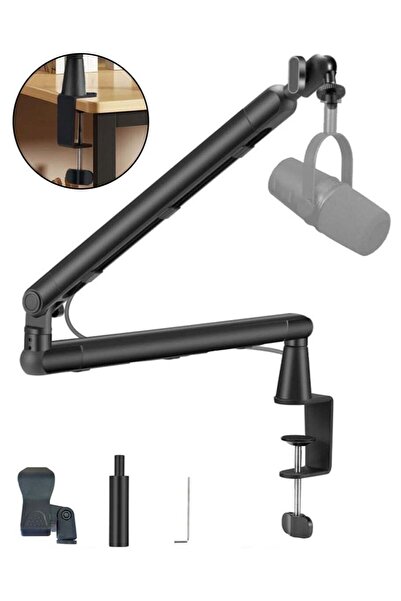 Generic Leon Home Microphone Boom Arm, 360° Rotatable Desk Mic Arm, Low Profile, Cable Management, Black