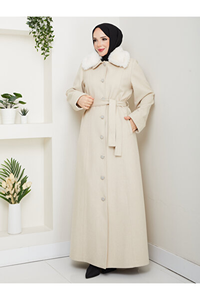 Moda İncir Plus Size Buttoned Cardigan Coat