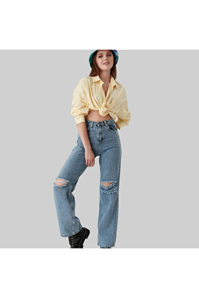 MQ Women's high-waisted ripped street jeans