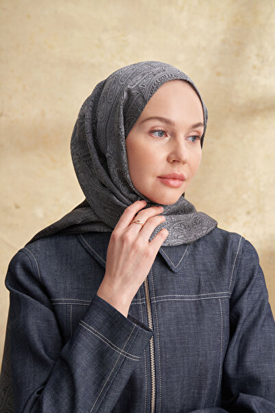 ARMANDA Jose Jakar Ethnic Pattern Shawl - Gray - Smoked