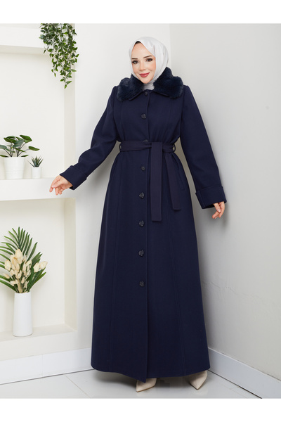 Moda İncir Plus Size Buttoned Cardigan Coat