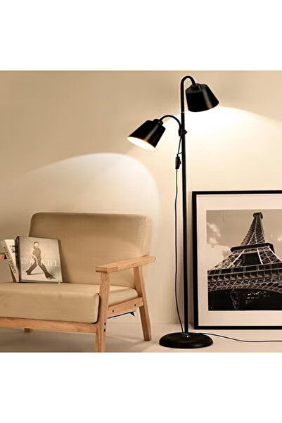 Sumkyle Floor Lamp Modern Design Standing Lamp White Lampshade Tall Lamp Suitable for Living Room 165x22cm
