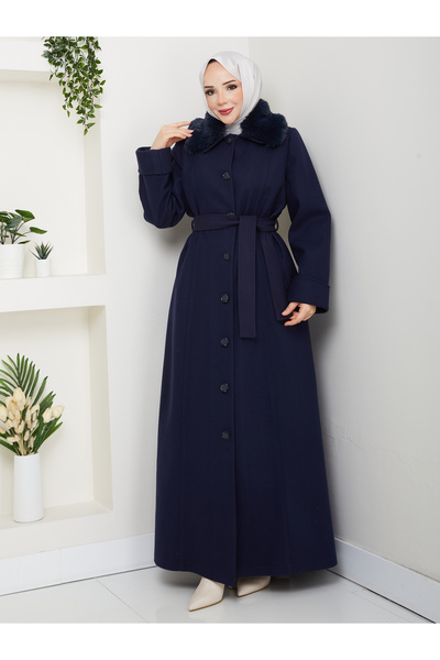 Moda İncir Plus Size Buttoned Cardigan Coat