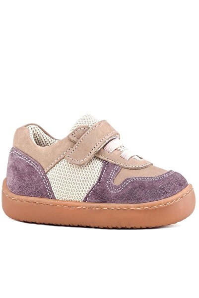 Rakerplus Bob Genuine Leather Purple Powder Barefoot Velcro Elastic Baby Sneaker Shoes