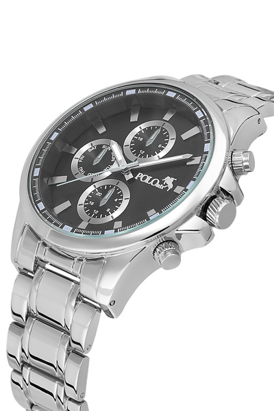 Polo Air Men's Wristwatch Silver Black Color Pl-7037E5X