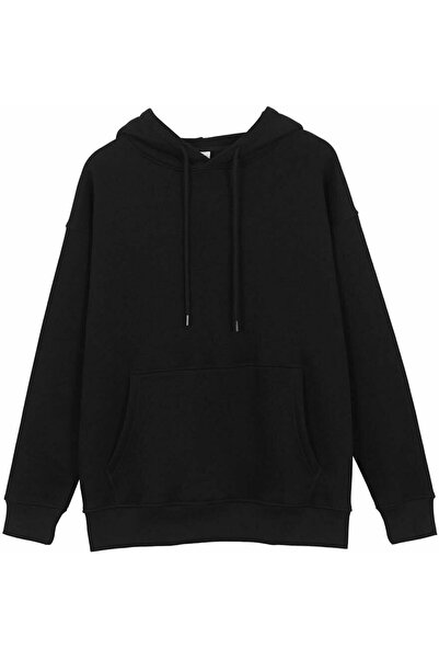 ELNOYA Black Basik Long Sleeve Comfortable Sweatshirt