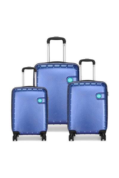 Vip Lisbon Set Of 3 Polycarbonate with ABS Hard Sided 4-Wheeler Spinner Trolley Bag with Combination