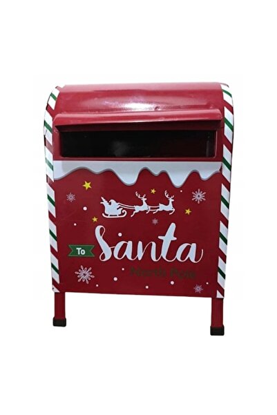 OEM Decorative red metal Christmas post box, 31x21x19 cm, for Santa Claus