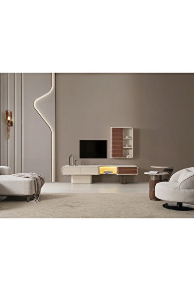 Evondi LUCAS MODERN LED IŞIKLI 3 KAPAKLI, TV SEHPASI - 225 CM