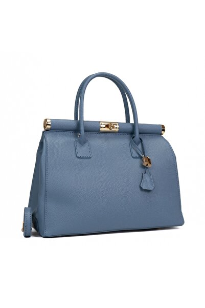 Posete Fagaras Jennifer Leather Purse - Light Blue, Genuine Leather Office Bag, Handbag, Bags