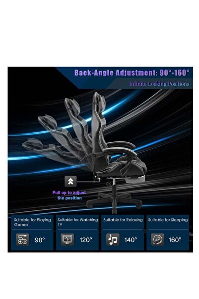 ZUIHAO Gaming Chair Ergonomic Office Chair Computer Chair PU Leather PC Chair with Footrest