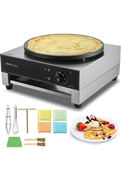 Five Stars VEVOR Electric Crepe Maker, 16-Inch Commercial Crepe Machine, 1700W