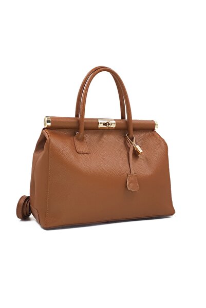 Posete Fagaras Jennifer Leather Purse - Cognac, Genuine Leather Office Bag, Handbag, Bags