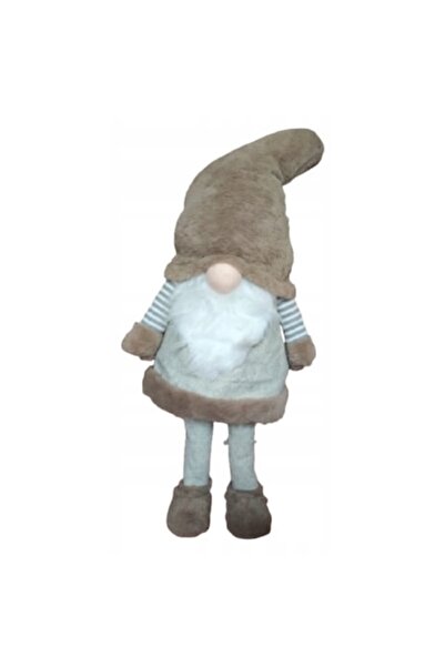 OEM Διακοσμητικός Χριστουγεννιάτικος Νάνος, 90 εκ., κινητός, τηλεσκοπικός, καφέ