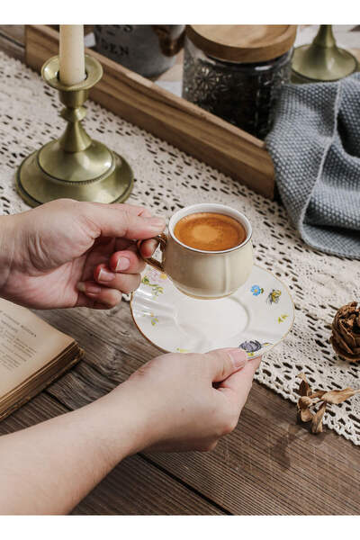 Shuer Ceramic Coffee cup, Espresso cup,Arabic coffee cup,Turkish coffee cup, Cup and Saucer Set 100ML