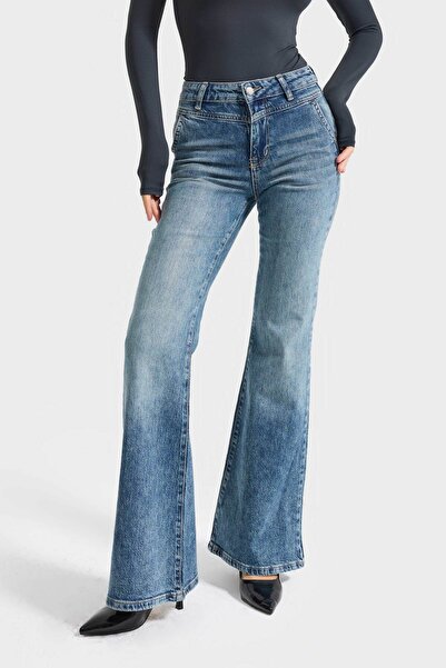 its basic Women's T.Kot Color 2S6-11 Flare Fit Viscose Elastane Fabric Denim Jean