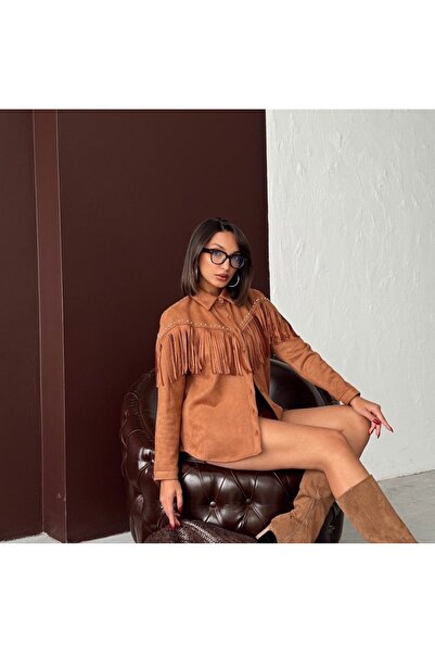 VENUS BOUTİQUE Püsküllü süet gömlek ceket