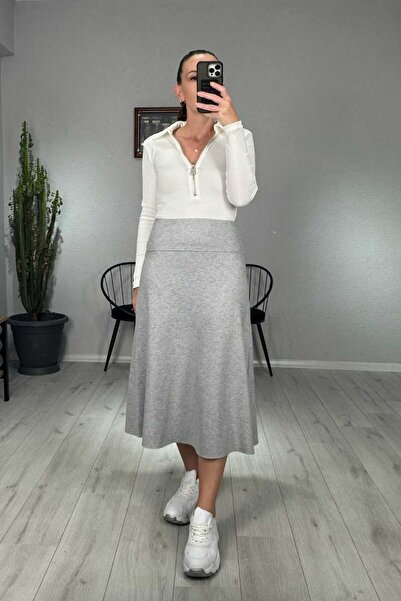 lady special ZRA Selanik Kumaş Bel Korsajlı Etek