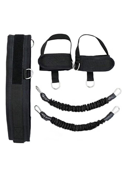 Fitness World Adjustable resistance bands and resistance ropes for fitness training, black color