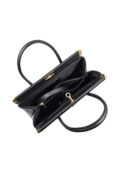 Posete Fagaras Jennifer Leather Purse - Black, Genuine Leather Office Bag, Handbag, Bags