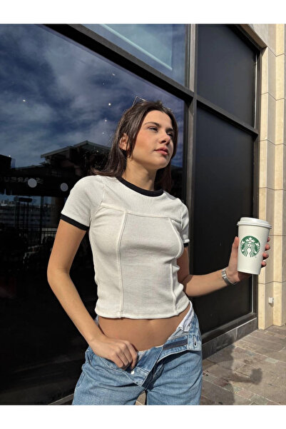 ZENGEZUR MALL Lvsqvr Piped Blouse White (112916) (Size: S)