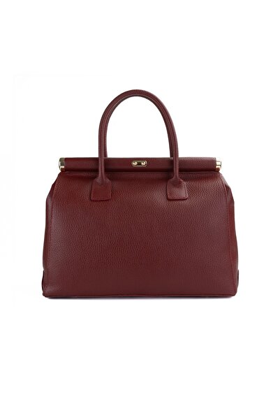 Posete Fagaras Jennifer Leather Purse - Bordeaux, Genuine Leather Office Bag, Handbag, Bags