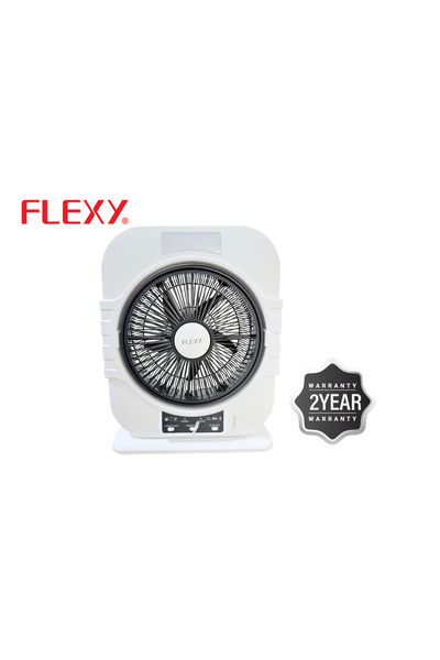 flexy 12" Rechargeable Fan with LED Light, AC/DC, 2 Speeds, 12V4.5Ah Battery, FLX600FM