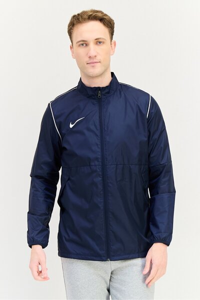 Nike جاكيت كرة قدم رجالي رياضي بأكمام طويلة، أزرق داكن